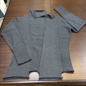 Xiaoyan Lin Art to Wear Asymmetrical Hem Cowl Neck Wool Sweater Sz L